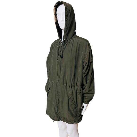 J.Crew Hoodie Coat Water Resistant Size M Flannel Fully Lined Zip Front Closure - Picture 6 of 11